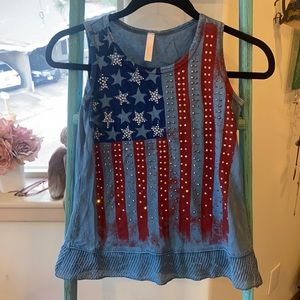 🇺🇸❤️Rhinestone Flag Tank❤️ 🇺🇸